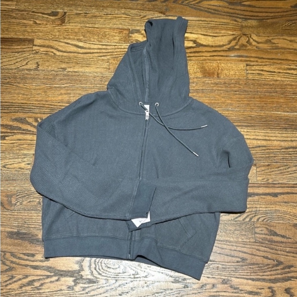Women's Charcoal Zip-Up Hoodie - Picture 4 of 7